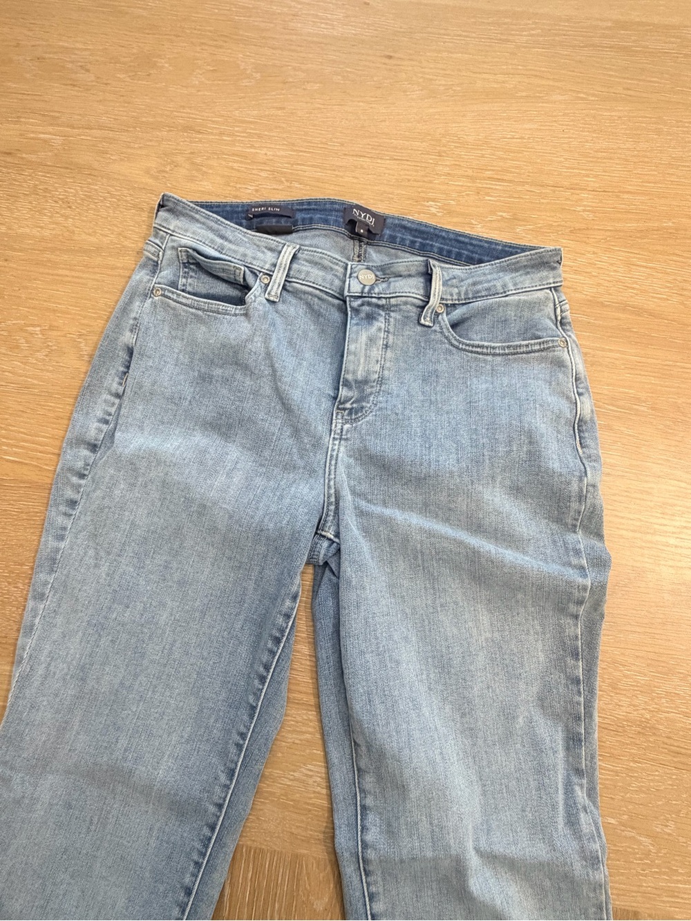 NYDJ Classic Slimming Straight Leg Jeans in Light Blue - Picture 3 of 5